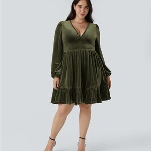 Halara Long Sleeve Dress in Green